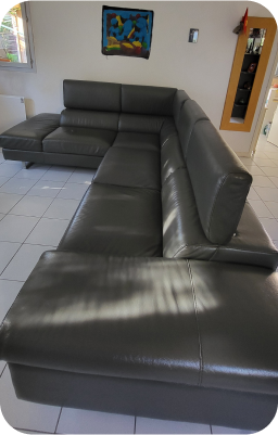 Nettoyage canapé en cuir par raffclean à Toulouse